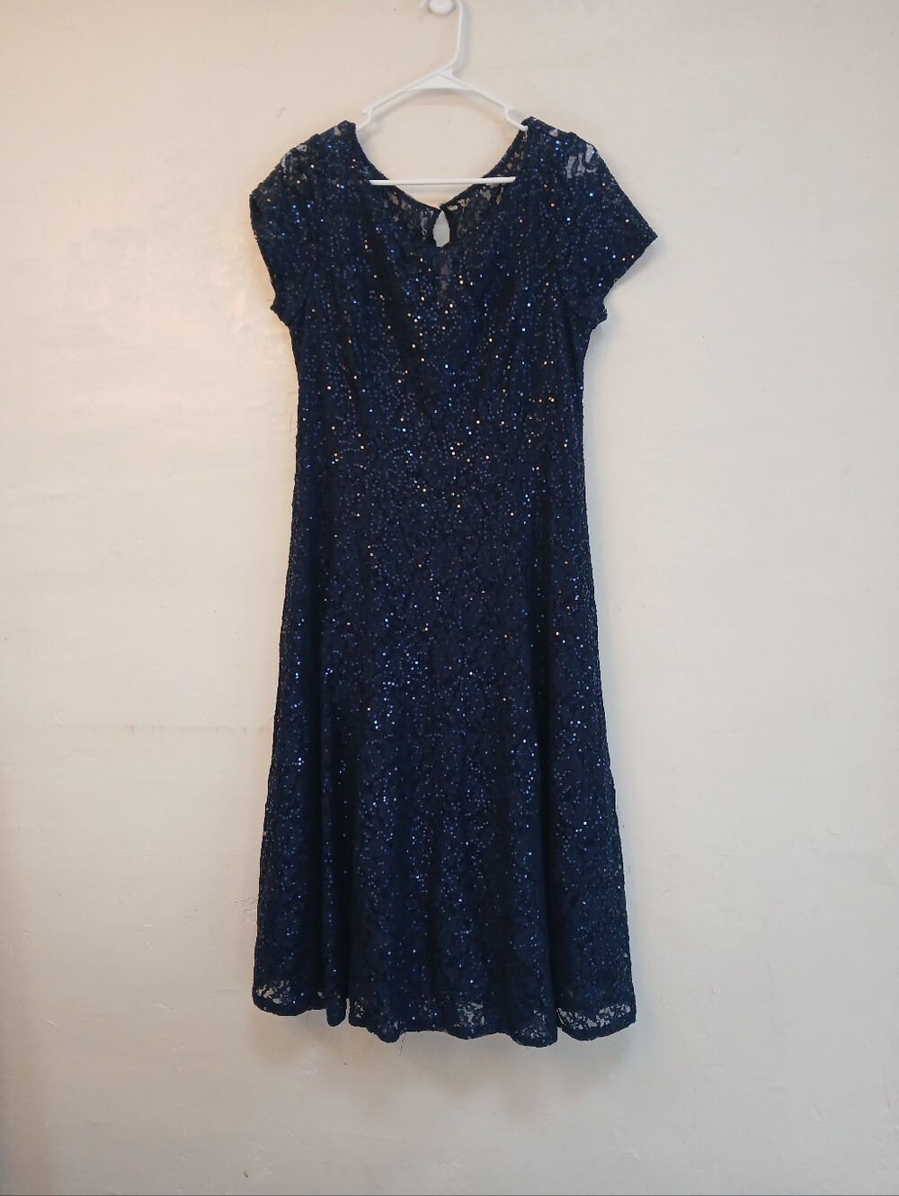 SLNY Navy Sequin Dress